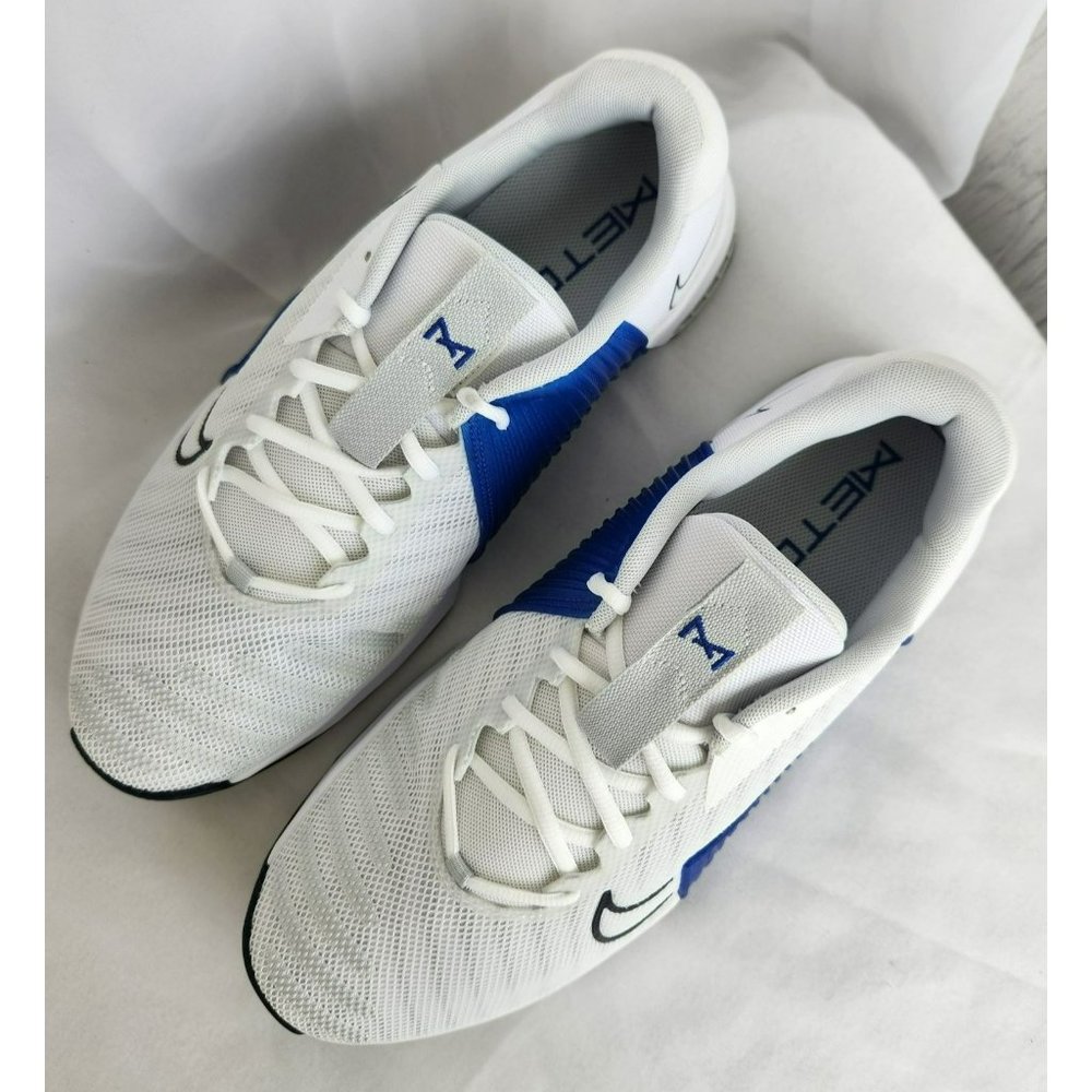 MEN'S NIKE METCON 9 WHITE BLUE BLACK DZ2617-700 WEIGHTLIFTING GYM - Picture 4 of 10